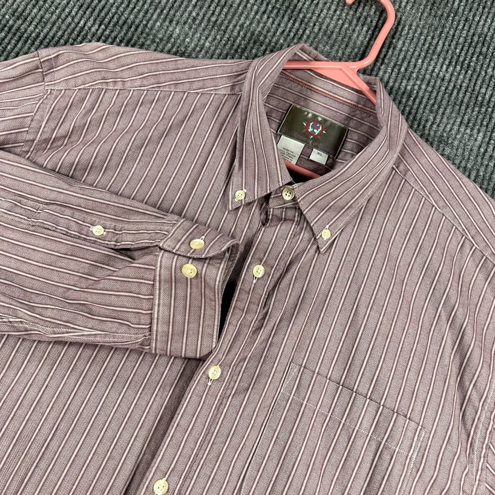 The Territory Ahead Shirt Mens XL Purple Striped Long Sleeve Button Down Casual